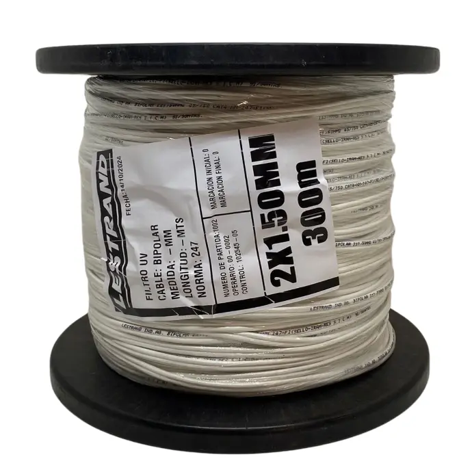 [BI150] Cable bipolar Lestrand 2x1.50 mm² blanco normalizado x metro