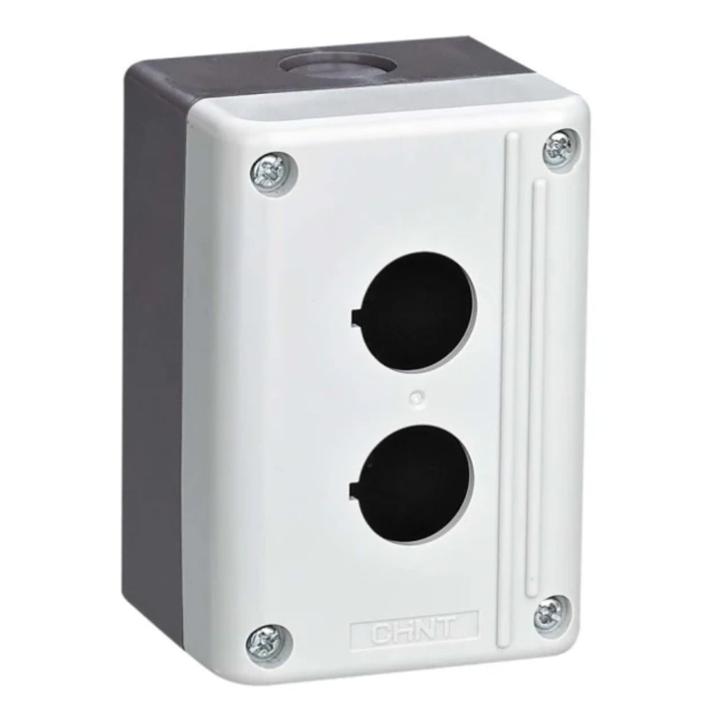 Caja para boton pulsador gris Chint 2 orificios 22mm IP65