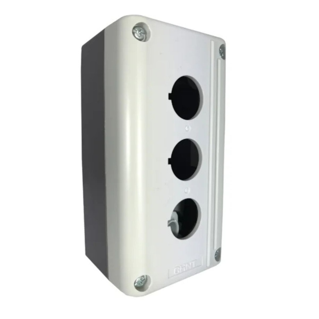 Caja para boton pulsador gris Chint 3 orificios 22mm IP65