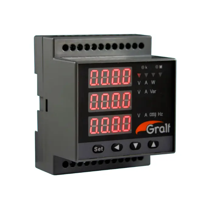 Analizador de red trifasico Gralf con medicion de consumo y cofimetro (GF-1000M)