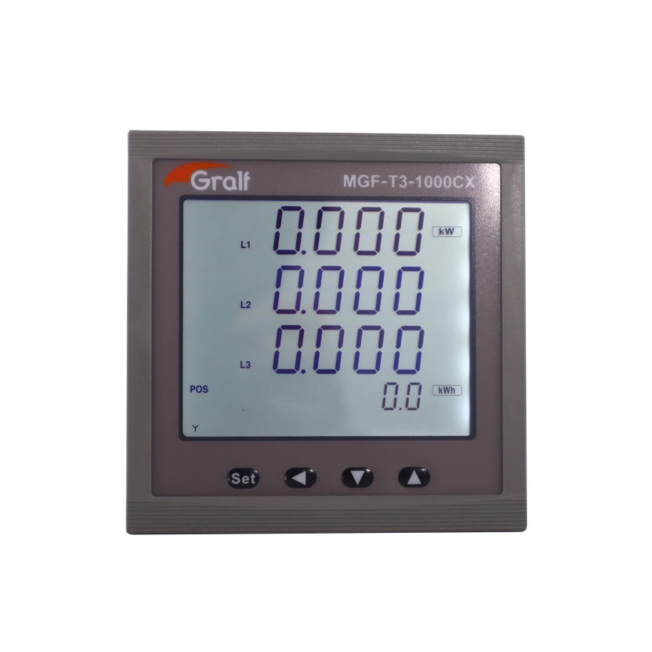 [MGF-T3-1000CX] Multimedidor trifásico y analizador de red Gralf de panel con medicion de consumo y armonicos (MGF-T3-1000CX)