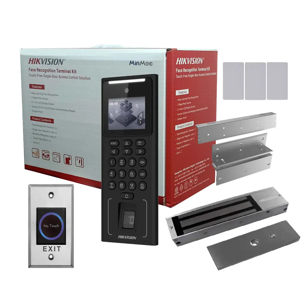Kit de Control de Acceso Hikvision con Reconocimiento Facial cerradura y accesorios (DS-KAS321)