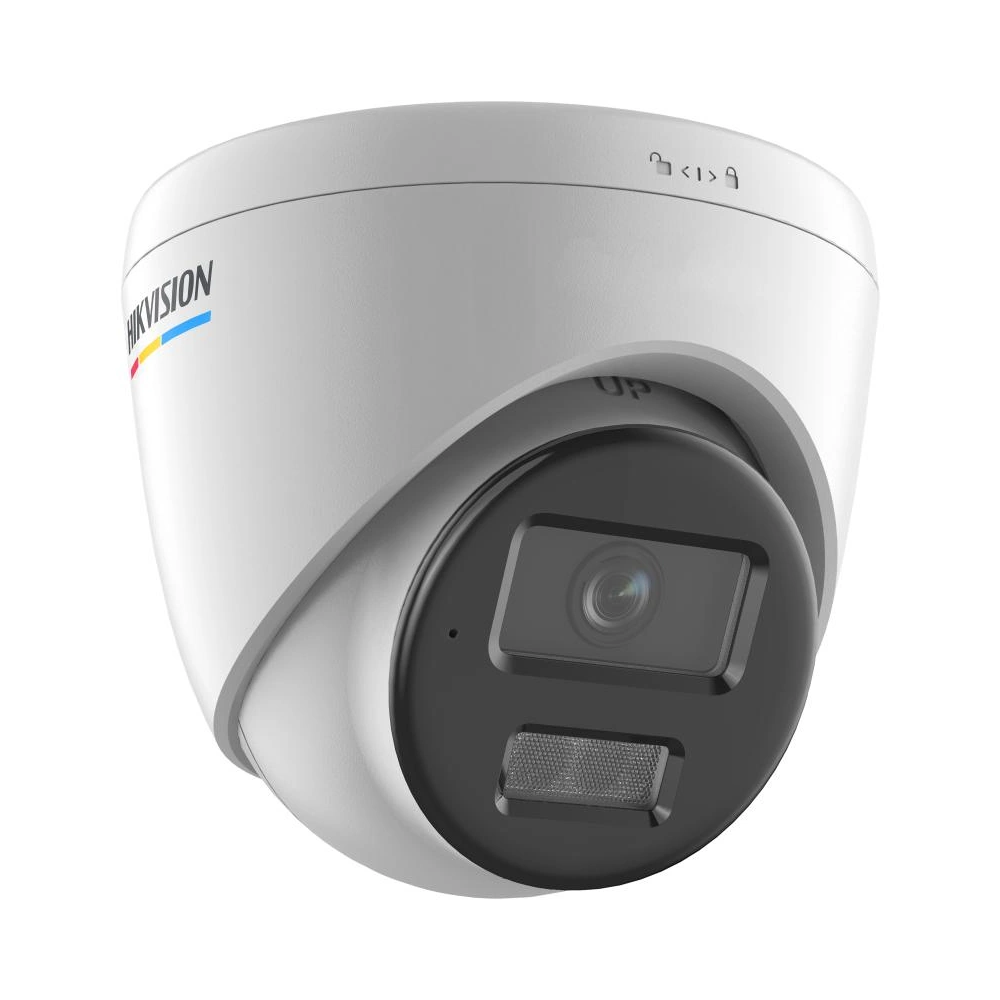 Camara IP Hikvision 2MP ColorVu+IR Hybrid Light Turret 2.8mm 30m Microfono PoE IP67 (DS-2CD1327G2H-LIU)