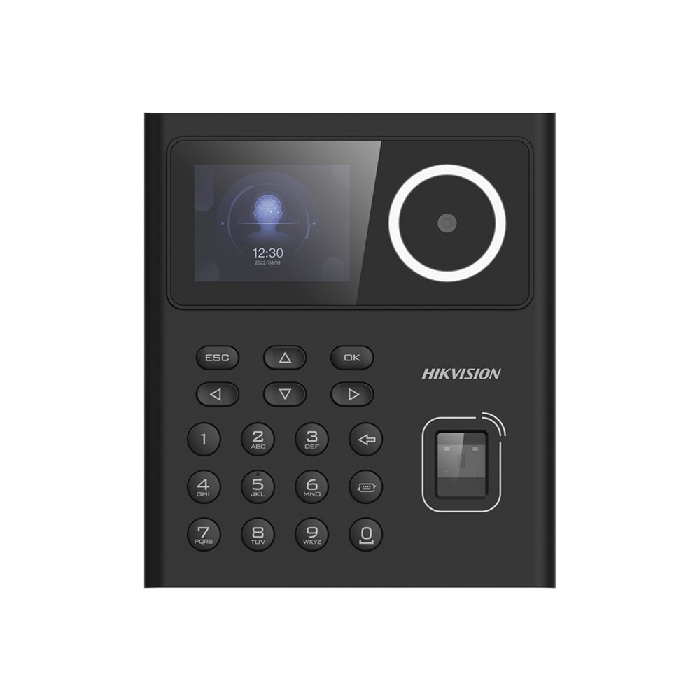 [90862] Control horario y de acceso Hikvision facial, huella y tarjeta (DS-K1T320MFWX)