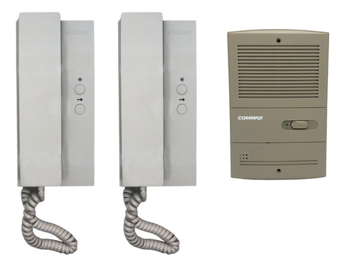 Kit Portero Eléctrico Commax p/embutir con 2 telefonos (DP-LA101/DR-201H)