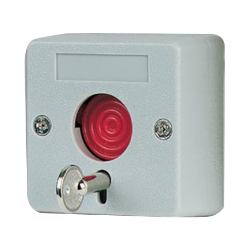 Pulsador de panico plastico con retencion y llave Ziji (ZPA-45)
