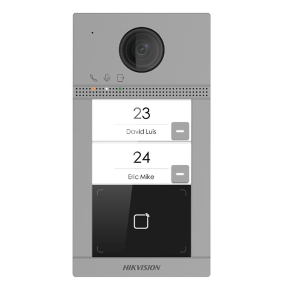 Portero IP Hikvision 2MP Lector Mifare 2 Timbres PoE IR IP65 IK08 App Hik-Connect (DS-KV8213-WME1)