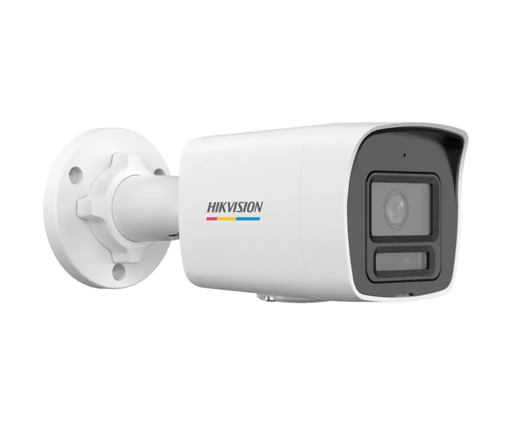 Camara IP Bullet Hikvision 4MP ColorVu 2.8mm Luz Blanca/IR 30m Microfono Deteccion Humano/Vehiculo PoE IP67 (DS-2CD1047G2H-LIU)