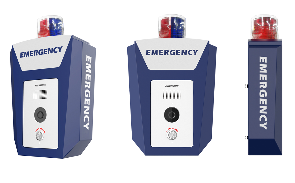 Estacion de Alarma de Panico de Emergencia - Camara 2MP - Video y Audio - Sirena y Estrobo (Azul y Rojo) -ISUP - Antivandalica (DS-PEA22-B) *proyecto