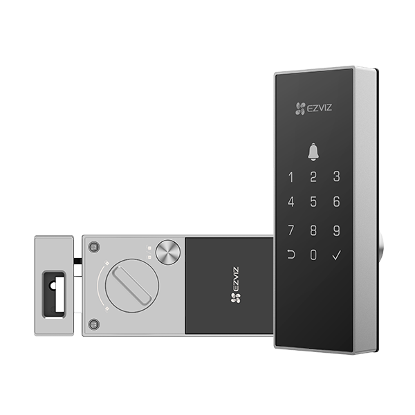 Cerradura Inteligente Ezviz WiFi Apertura por Clave App RFID y Notificaciones Push Incluye Auto Bloqueo y Alarma Antisabotaje Gris (CS-DL03-R100-WP-GR)