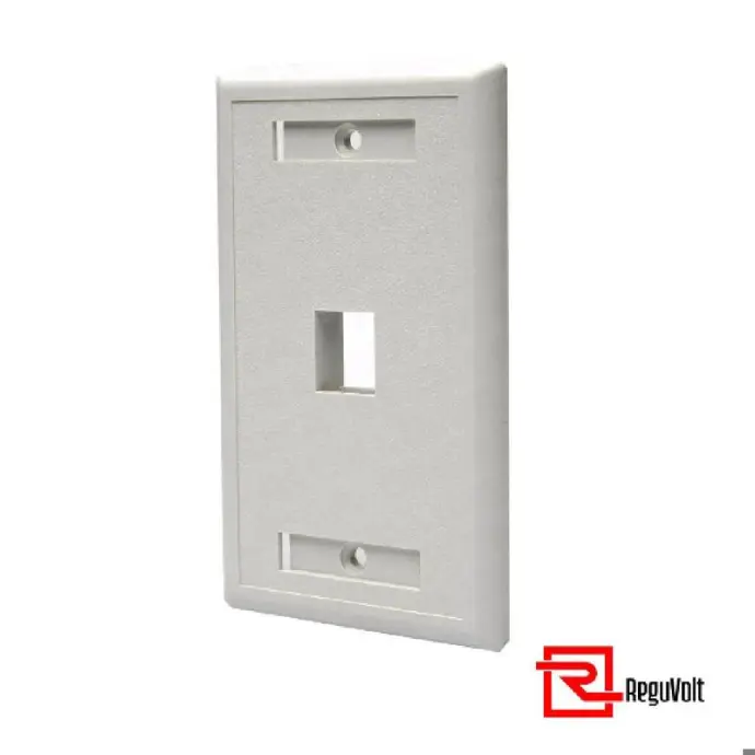 Faceplate/tapa 1 puerto RJ45/jack/ethernet Reguvolt (RV-FPLATE-1U)