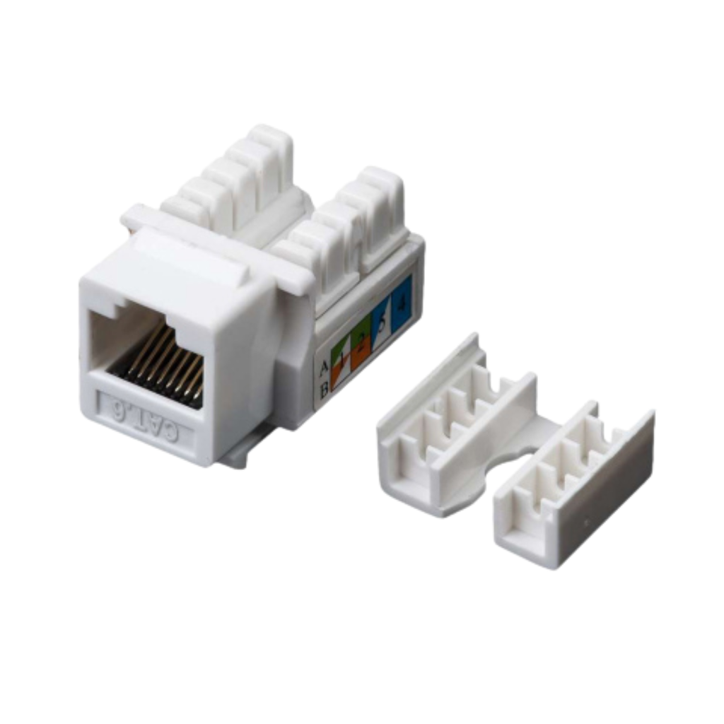 [RV-JACK-6] Jack Reguvolt RJ45 Keystone UTP Cat.6 90° con cobertor (RV-JACK-6)