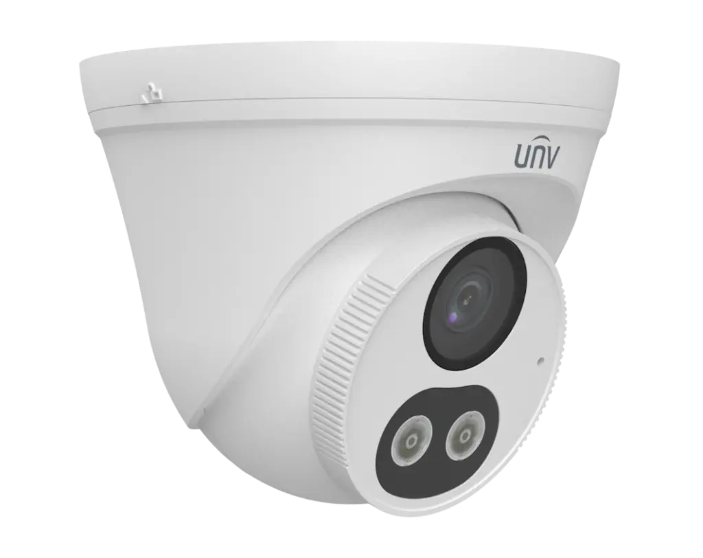 Camara analoga Uniview 5MP lente 2.8mm Full Color IR/Luz Blanca Dual Smart IP67 Microfono TVI/AHD/CVI/CVBS (UAC-B145-AF28LM-DL)