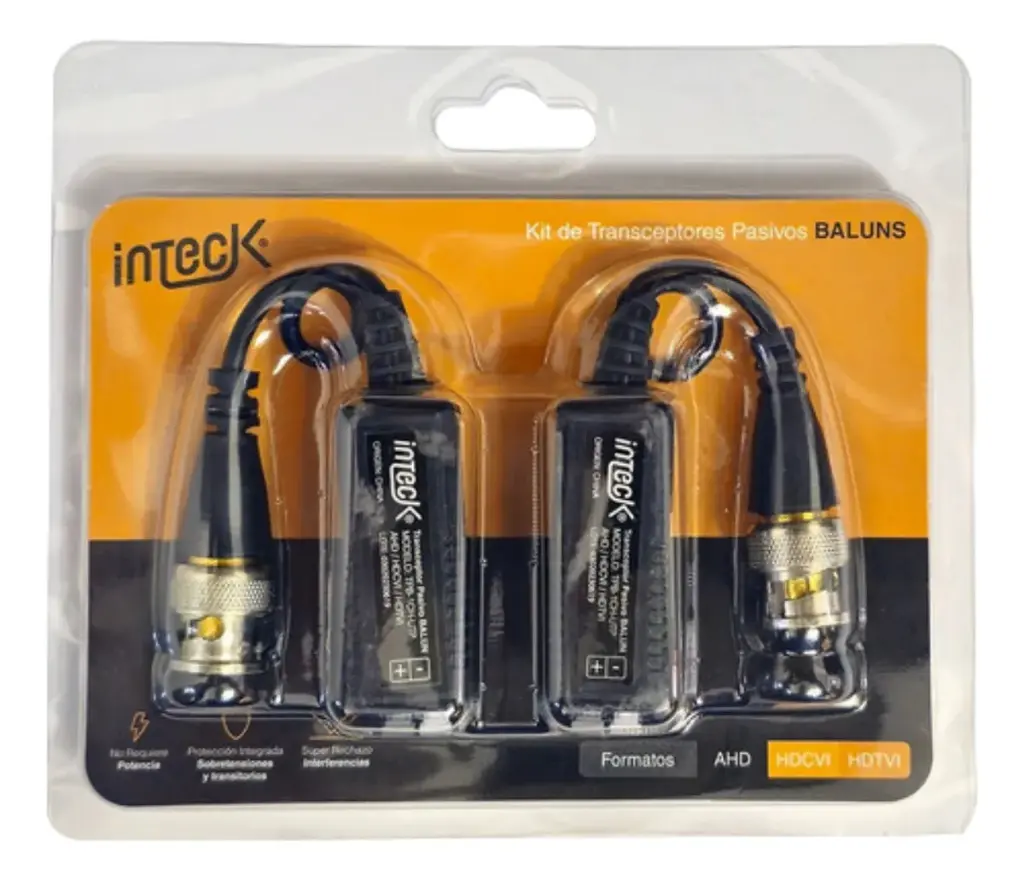 BALUN Inteck AHD/HDCVI/HDTVI 8 MPX c/proteccion sobretension y transitorio (TPB-1CH-UTP)