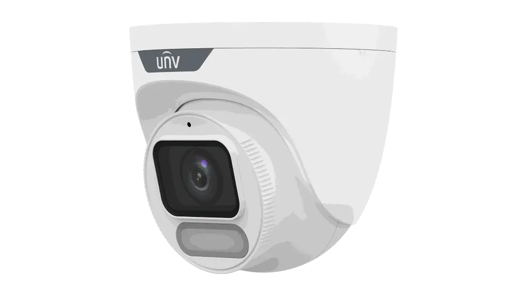 Camara IP turret Uniview 4MP 2.8mm ColorHunter Luz Blanca Mic iA PoE IP67 WDR 120dB MicroSD (IPC3624LE-ADF28K-WP)