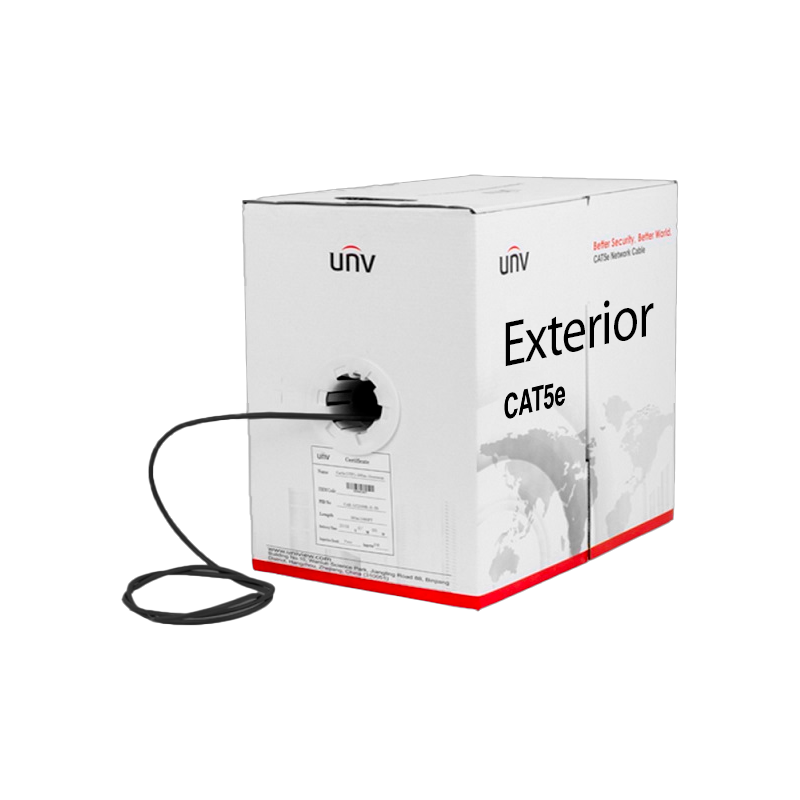 Cable UTP Cat5e Exterior Negro Uniview ISO/IEC 11801 - TIA/EIA 568. (100% COBRE) - 305M (CAB-LC2110B-IN)