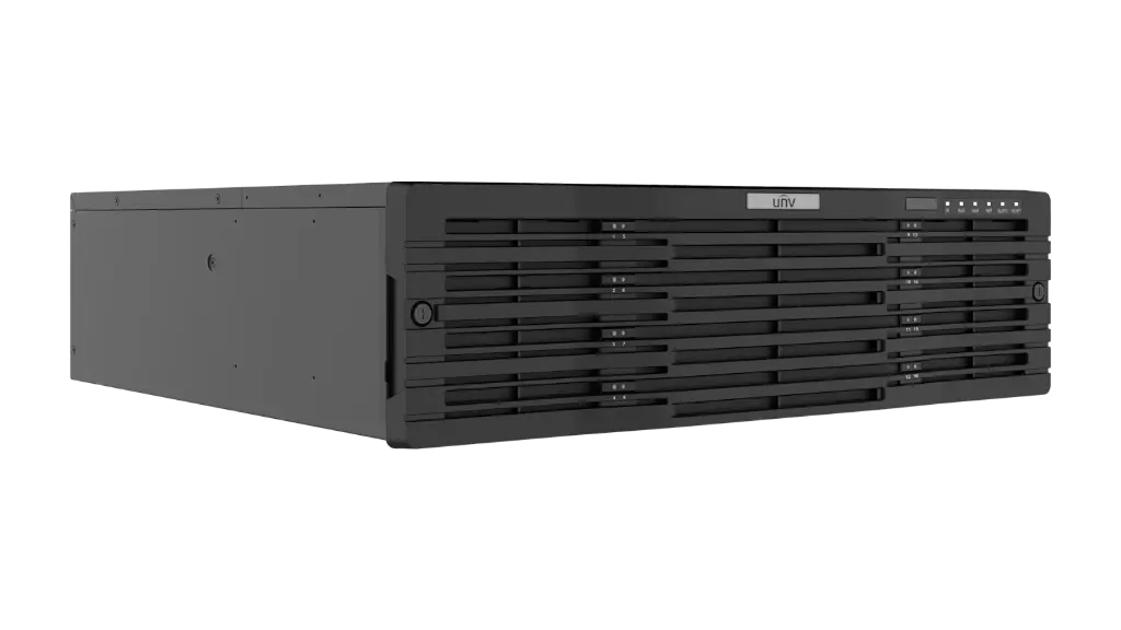 NVR 128Ch Uniview 12MP iA avanzada Onvif/RTSP Ultra H265 16 discos RAID miniSAS Redundancia (NVR516-128)