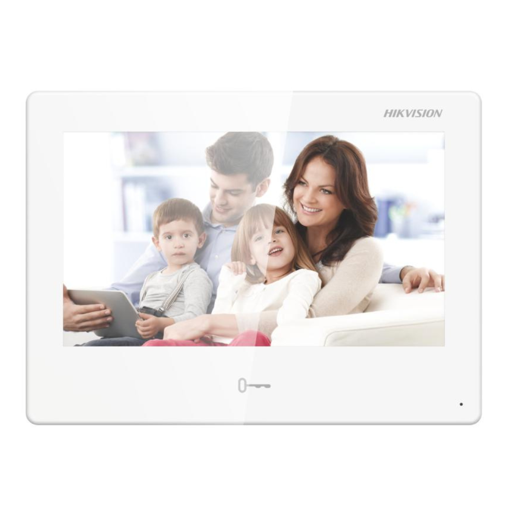 Monitor Interior IP Hikvision 7" Touch Android PoE TF Card 8 Entradas Alarma App Hik-Connect (DS-KH9310-WTE1)