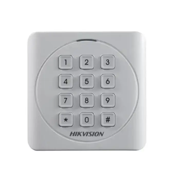 Lector Mifare/EM Hikvision con Teclado Numerico IP65 Wiegand 12V (DS-K1801M)