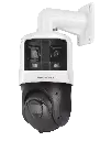 Domo PTZ IP Hikvision TandemVu Panoramica 180° 6MP+4MP 25x ColorVu IR100m Luz Blanca 30m iA Vehiculo/Humano IP66 PoE+ Audio Alarma (DS-2SE4C425MWG-E/26F0)