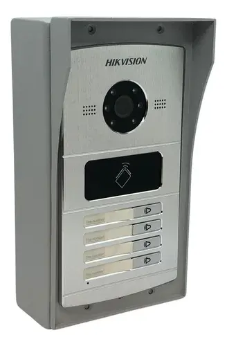 Videoportero Ip Hikvision P/ 4 Viviendas + Carcaza De Acero (2308402 + 90883)
