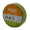 Cinta aisladora Inteck de PVC autoextinguible 10 metros verde/amarillo