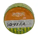 Cinta aisladora Inteck de PVC autoextinguible 5 metros verde/amarillo