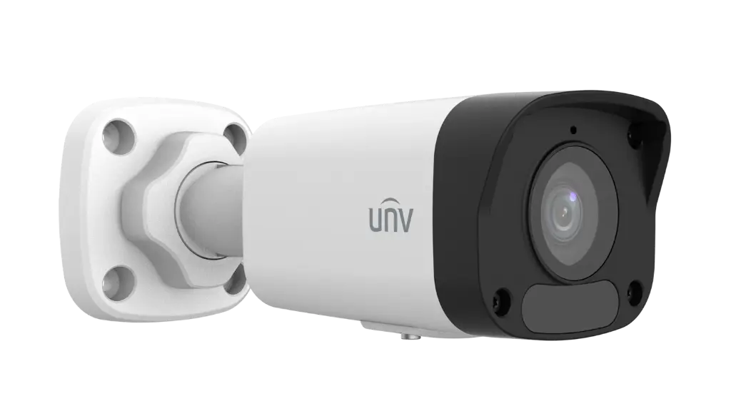 Camara IP bullet Uniview 4MP lente 2.8mm IR30m MicroSD Micrófono PoE IP67 (IPC2124LB-ASF28K-A)