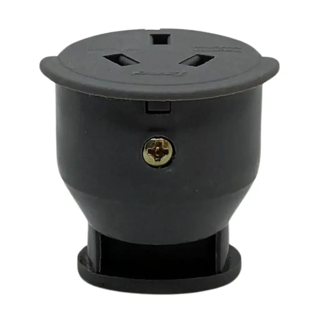 Ficha hembra Taad c/neutro y sujeta cable 250V 10A gris (D-8207)