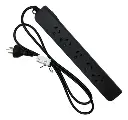 Zapatilla Inteck 5 tomas con cable y protector termico 1,5mts negra