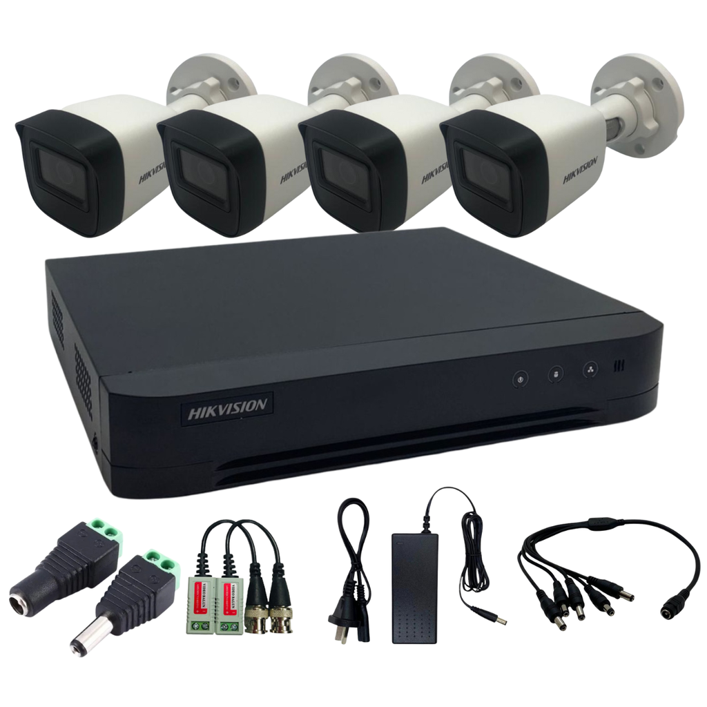 Kit DVR + 4 Camaras 2mp metalicas + accesorios