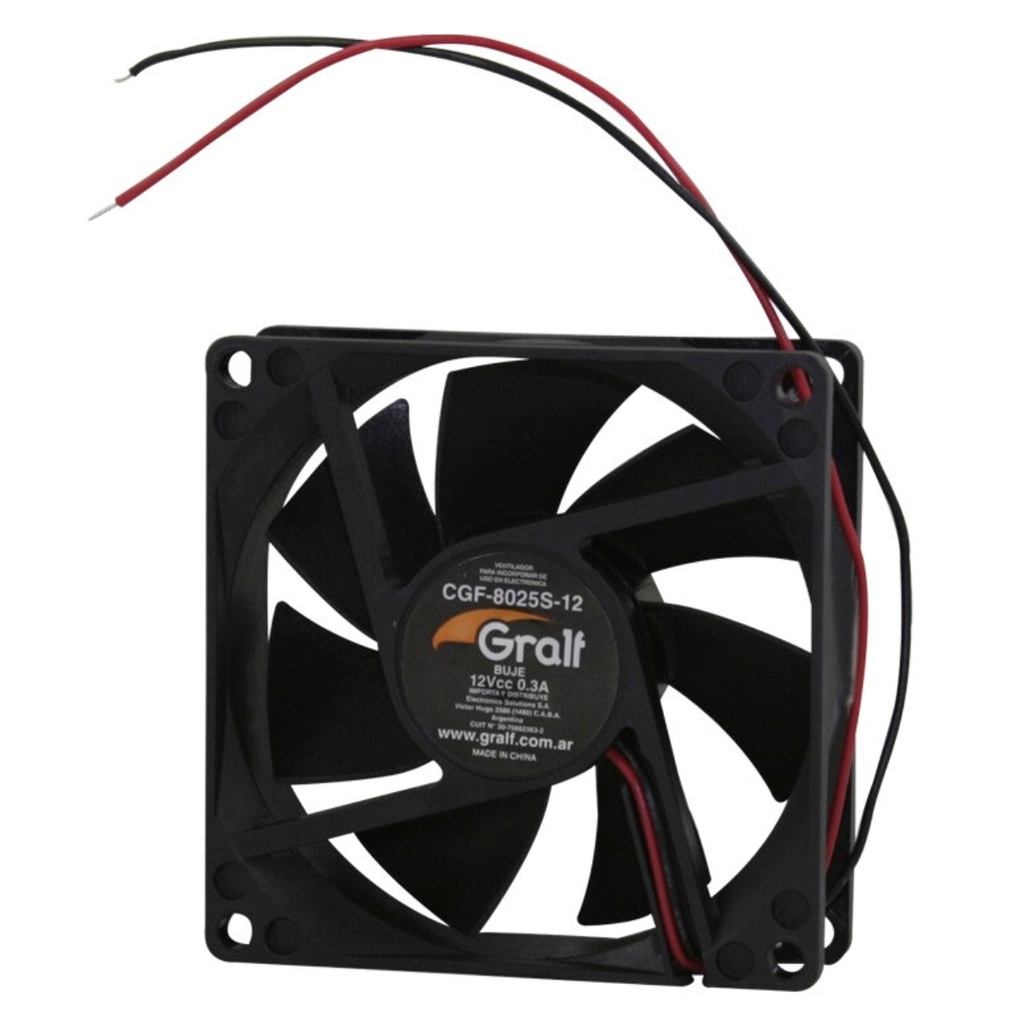 [06510x10] Pack x10 Cooler 12v Gralf 80x80x25mm Buje (CGF-8025S-12)