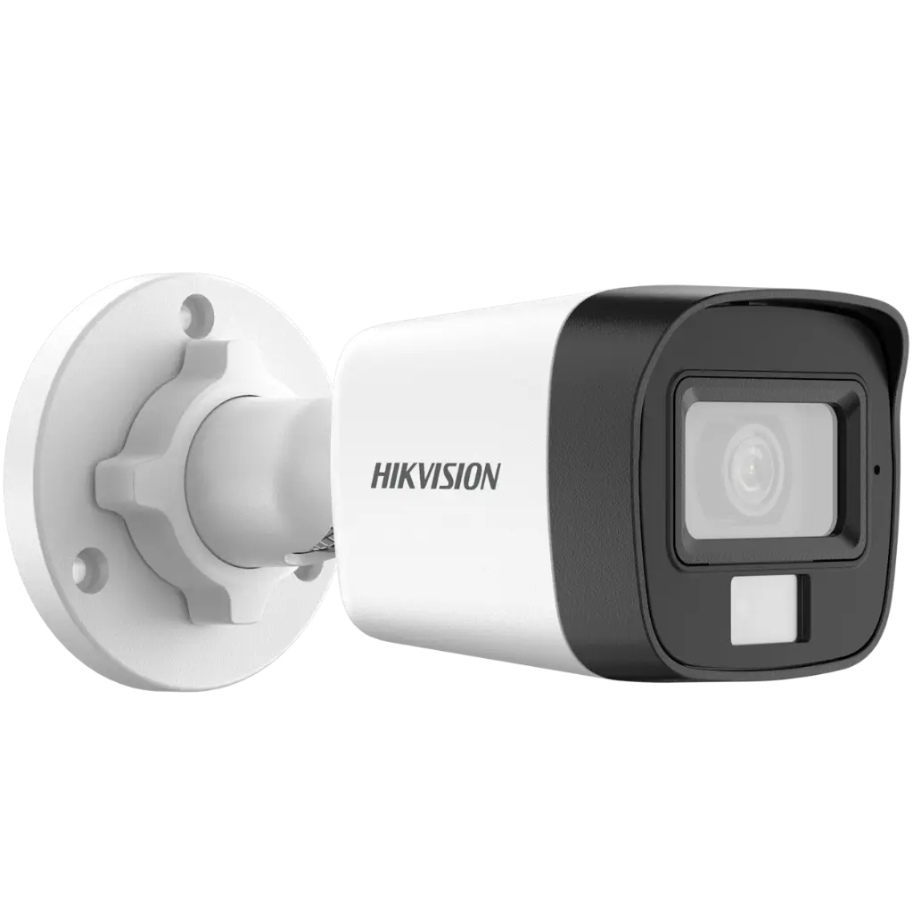 Camara Analogica 2MP Hikvision 2,8mm Smart Hybrid Ligth IR30m Luz Blanca 20m Audio IP67 (DS-2CE16D0T-LFS)