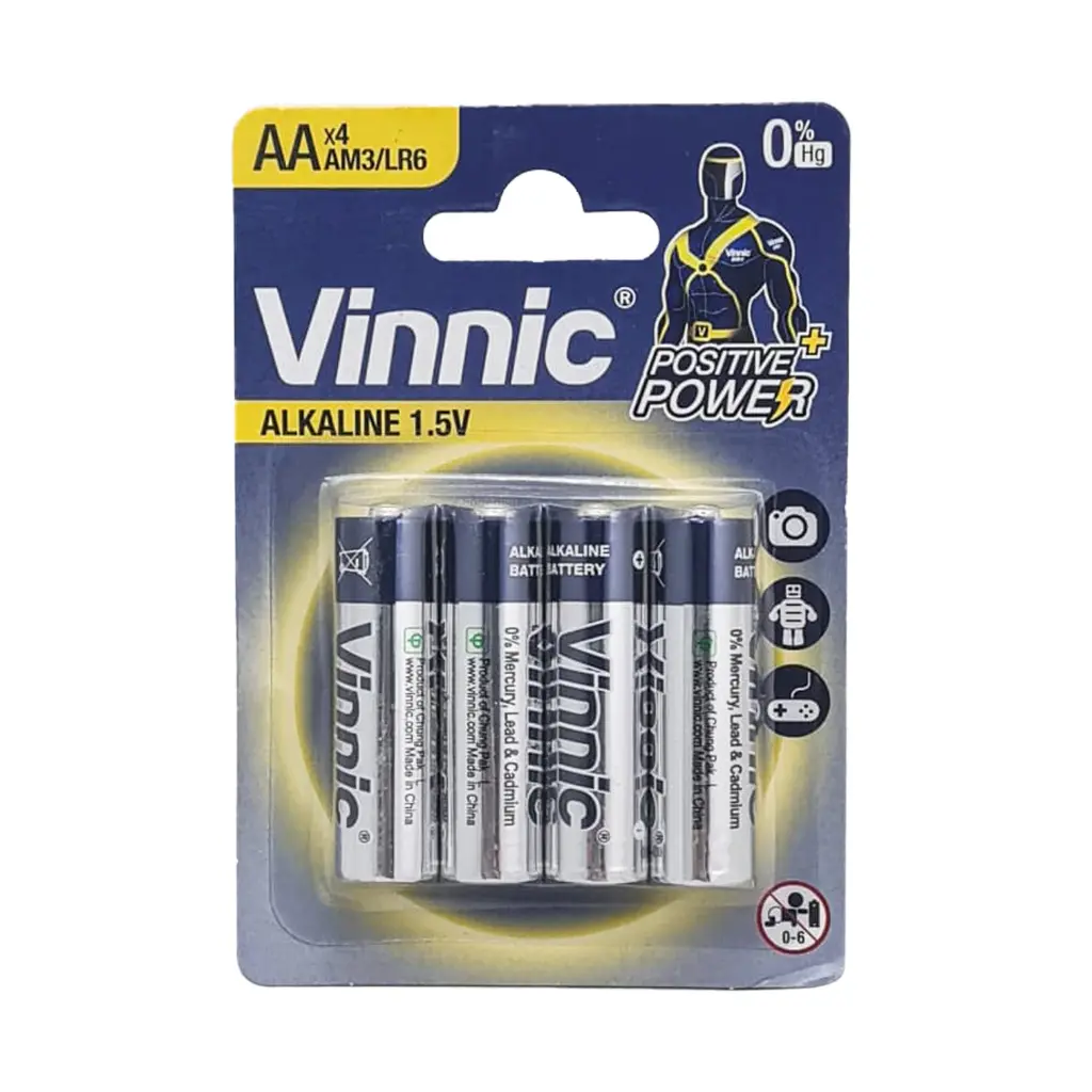 Pila alcalina AA Vinnic (blister x 4 unidades)
