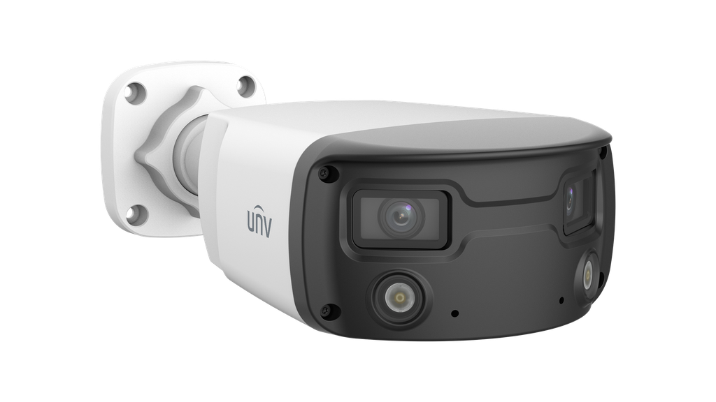 Camara panoramica Uniview 8MP ColorHunter audio bidireccional deteccion vehiculos/personas i/o Alarma (IPC2K28SE-ADF40KMC-WL-I0)