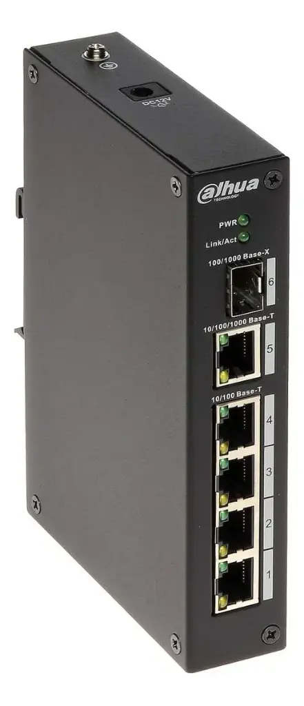 Switch 4+2 Dahua 4x10/100+1xGiga+1xSFP Industrial (PFS3106-4T)
