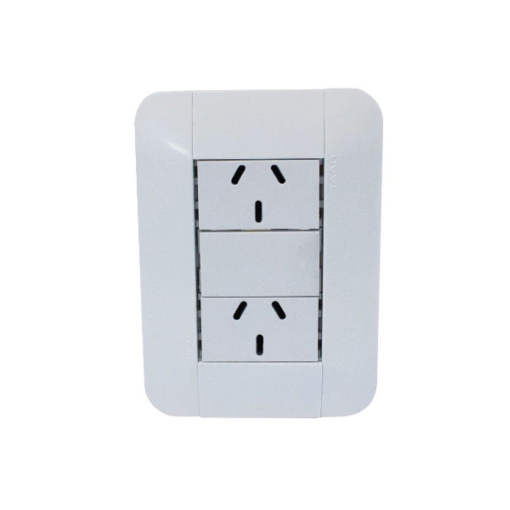 2 tomas espiga plana Taad Linea Eco tapa/bastidor (SE-710 E/P) 