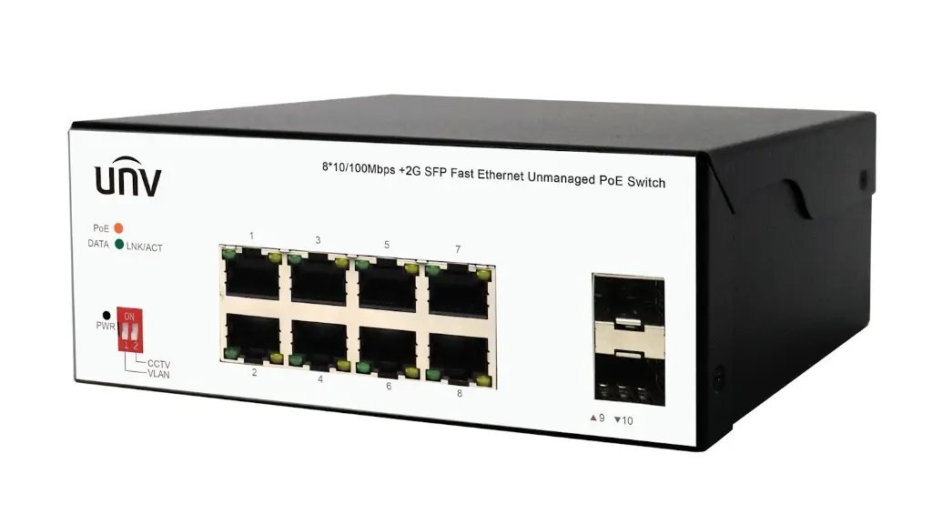Switch PoE 8+2 Uniview  8 PoE 100Mbps + 2 SFP 1000Mbps Industrial PoE 120W (ISW2000-8T2GP-POE-IN)