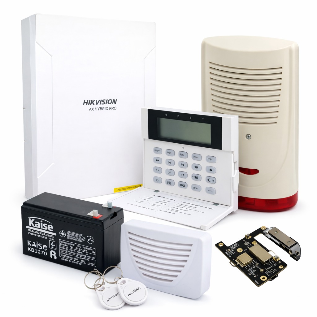 [DS-PHA48-EP-kit3] Kit AxhybridPro 48zonas+teclado+4g+bateria+sirena interior y exterior autoalimentada (DS-PHA48-EP-kit3)