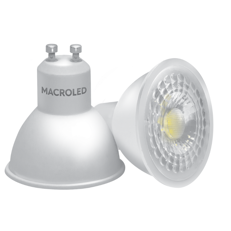 Lámpara dicroica Macroled GU10 7W AC100-240V FRIO (PAR16-PVCB-7W-38D-CW)  