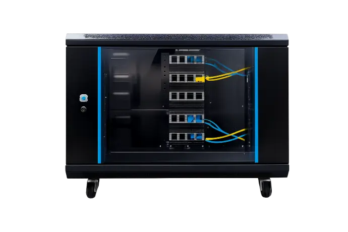 Rack Mural Inglobar 4U 400mm Puerta de Vidrio + Bandeja