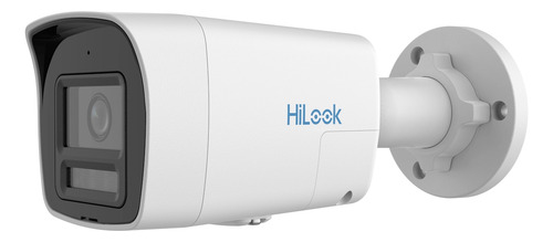 Camara IP 4MP Hilook ColorVu con deteccion y luz hibrida inteligente IP67 audio alarma SD hasta 512GB lente 2,8mm (IPC-B149HA-LUF/SRB)