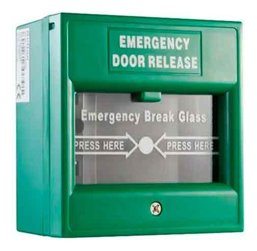 Pulsador Hikvision de emergencia y salida color verde (DS-K7PEB/GREEN)
