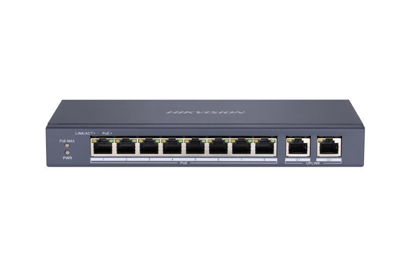 Switch POE 8+2 Hikvision 8 PoE + 2 Gigabit (DS-3E0310P-E/M)