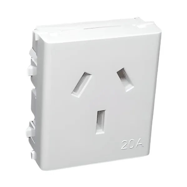 [110B] Tomacorriente PercanPlast c/tierra 20A blanco (110B) 