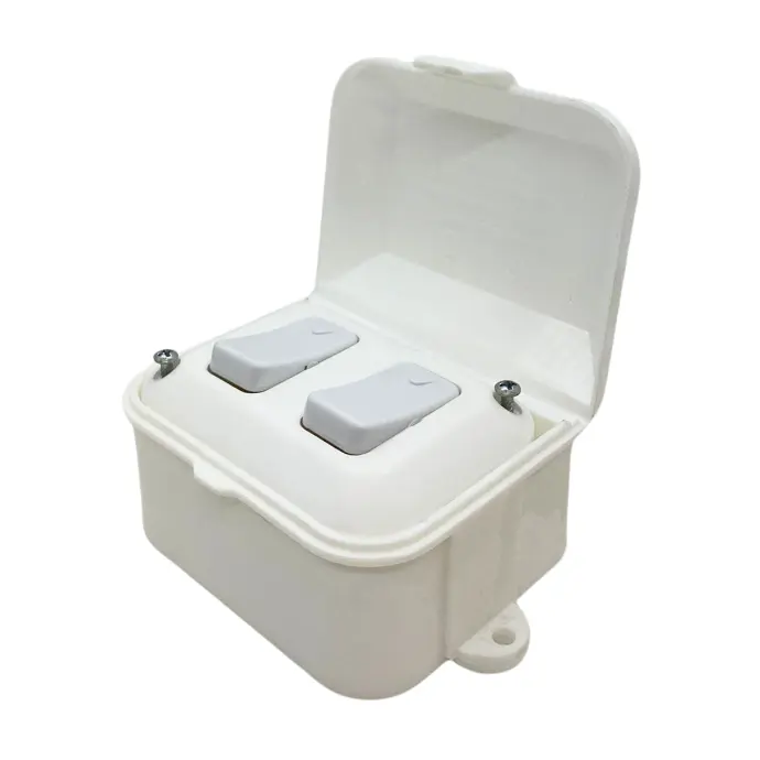 Linea exterior capsulada 2 interruptores color blanco TAAD (LC-70700)