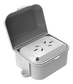 Linea exterior capsulada 2 tomas espiga plana color blanco TAAD (LC-71000E/P)