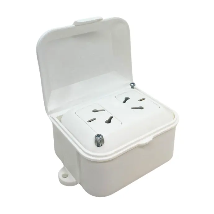 [44171000] Linea exterior capsulada 2 tomacorrientes color blanco Taad (LC-71000)