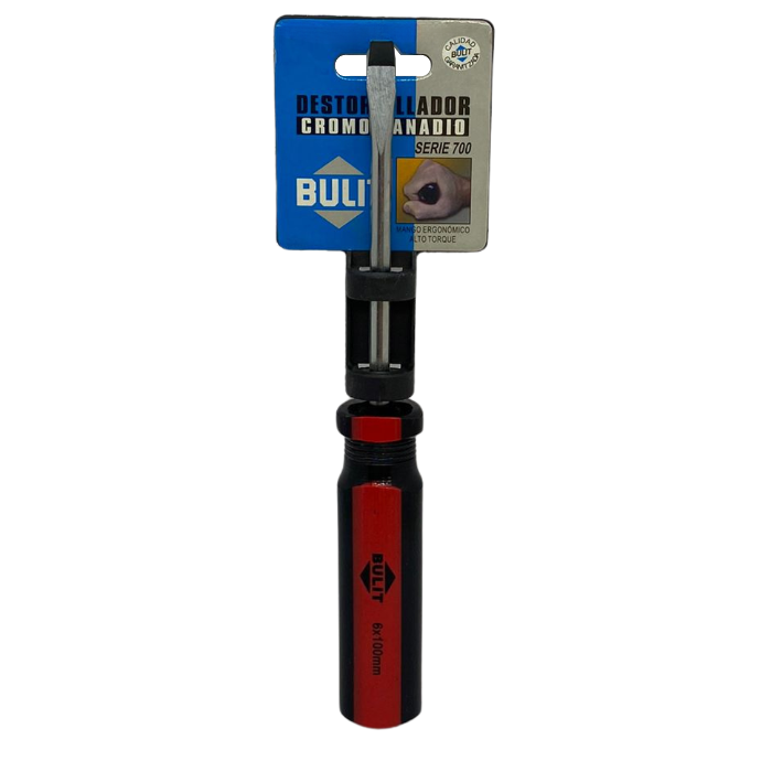 Destornillador cromo vanadio plano 6x100mm Bulit (DES 7PL 6X100)