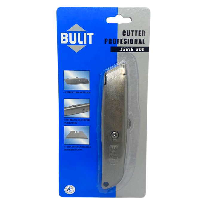 Cutter profesional automatico retractil serie 500 incluye 3 hojas de repuesto (C CTR P4)